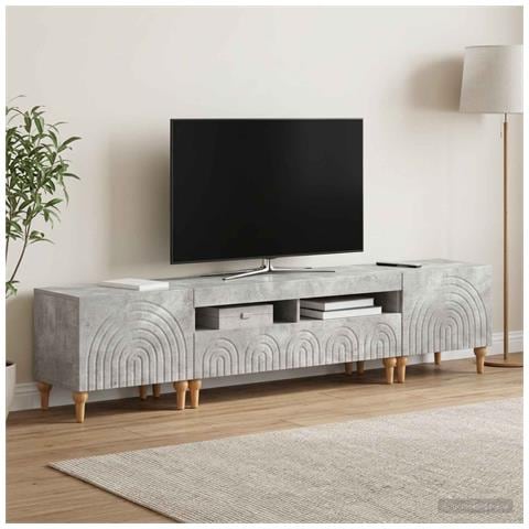 Mobile TV LED a 3 pezzi Grigio Cemento Legno ingegnerizzato - Foto 9