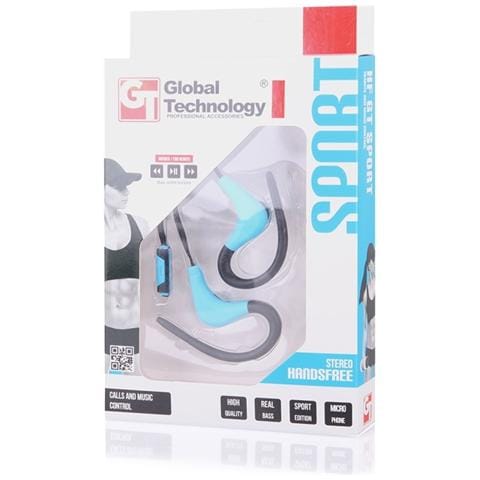 Auricolari Con Tappino Sport Blu & Nero Con Gancetto Per Orecchio In Gomma Dura Jack 3,5mm Maschio - Foto 2