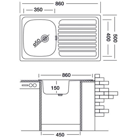 Samet Lavello Incasso Sa278 86x50 Cm Sinistro - Foto 2