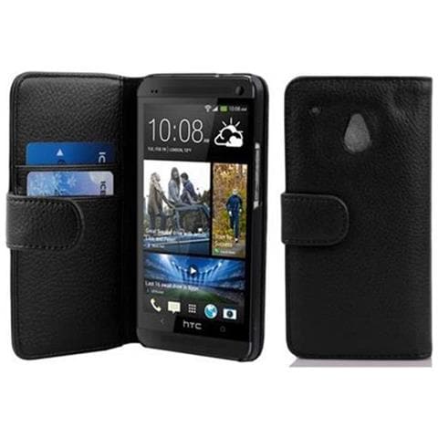 Custodia Compatibile Con Htc One M4 Mini In Nero Ossido - Coperchio Protettivo In Ecopelle Testurizzata E Tasca Per Carte Di Credito - Foto 1