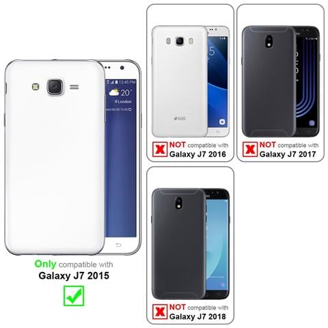 Catena Di Telefoni Cellulari Compatibile Con Samsung Galaxy J7 2015 In Nero - Coperchio Protettivo In Silicone Con Anelli D'oro, Cinturino In Corda E Custodia Staccabile - Foto 10