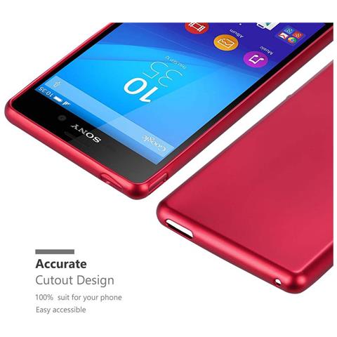 Custodia Compatibile Con Sony Xperia M4 Aqua In Rosso Metallico - Coperchio Protettivo In Silicone Tpu Flessibile - Foto 8