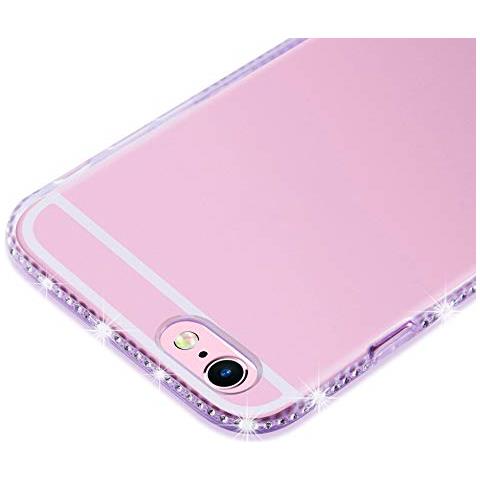 Cadorabo Custodia Compatibile Con Apple Iphone 6 / Iphone 6s In Viola Trasparente - Coperchio Protettivo In Silicone Tpu Flessibile Con Design A Strass - Foto 2