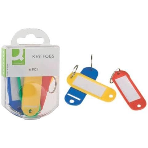 Targhette Portachiavi 9x5,8 Cm Plastica Colori Assortiti Conf. Da 6 - Kf02036 - Foto 1