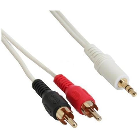 1.5m RCA / 3.5mm Stereo 1.5m 3.5mm Bianco cavo audio - Foto 1
