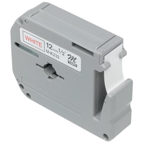 Nastro etichetta MK232B - 12 mm Larghezza x 8 m Lunghezza - Termica diretta - Bianco - Foto 1