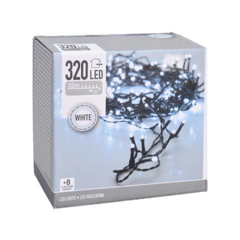 Glitter Garland - Spirito Natalizio - Luce Bianca Fredda - 320 Lampadine Led - 32 M - 72092 - Foto 1