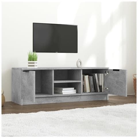 Mobile Porta Tv Grigio Cemento 102x35x36,5 Cm Legno Multistrato - Foto 2