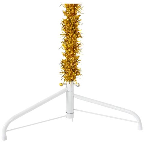 Albero Natale Artificiale Sottile A Metà Con Supporto Oro 240cm - Foto 2