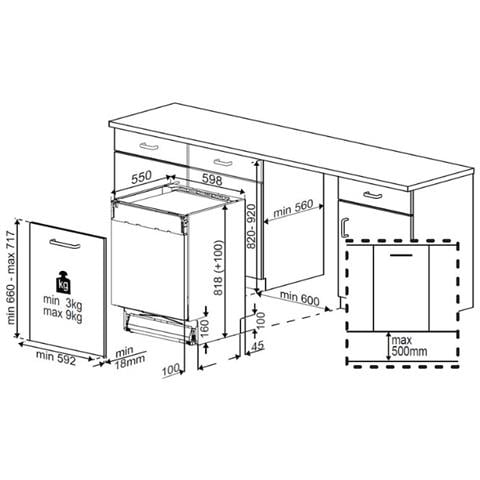 Lavastoviglie BDIN38650C da Incasso a Scomparsa Totale Classe B Capacità 16 Coperti - Foto 8