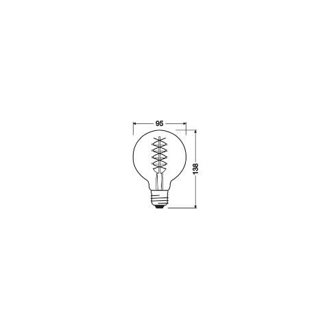 Lampadina Led Osram G95 E27 Oro 4,8w 420lm 2200k Dimmerabile Ip20 320° [lv-4058075761612] - Foto 4