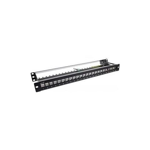 Patch Panel A 24 Vie, Keystone Blank Panel Con Estrazione, 19"" 1u Nero - Foto 2