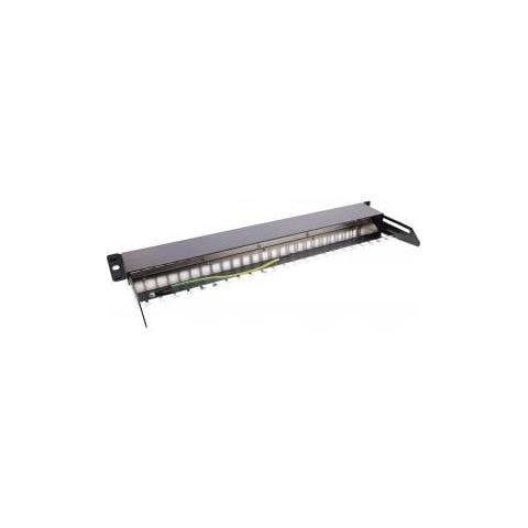 Patch Panel A 24 Vie, Keystone Blank Panel Con Estrazione, 19"" 1u Nero - Foto 3