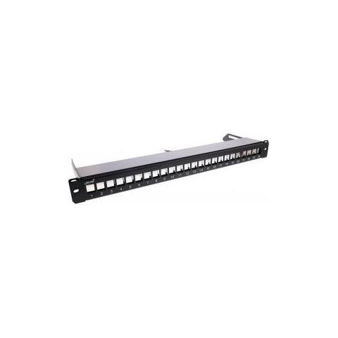 Patch Panel A 24 Vie, Keystone Blank Panel Con Estrazione, 19"" 1u Nero - Foto 1
