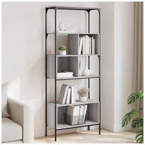 Libreria 5ripiani Grigio Sonoma 76x33x188,5cm Legno Multistrato - Foto 1