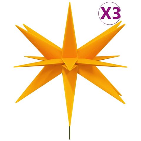 Luci Di Natale Con Picchi E Led 3 Pz Pieghevoli Gialle 57 Cm - Foto 1