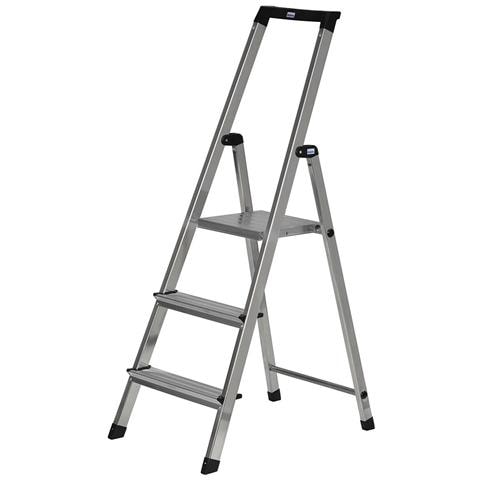 Scala Pieghevole A 3 Scalini Krause 126214 Argentato Alluminio - Foto 1