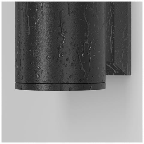 Lampada Da Parete Moderna Da Esterno Alluminio Nero 1 Luce Gu10 50w Ip54 - Foto 2