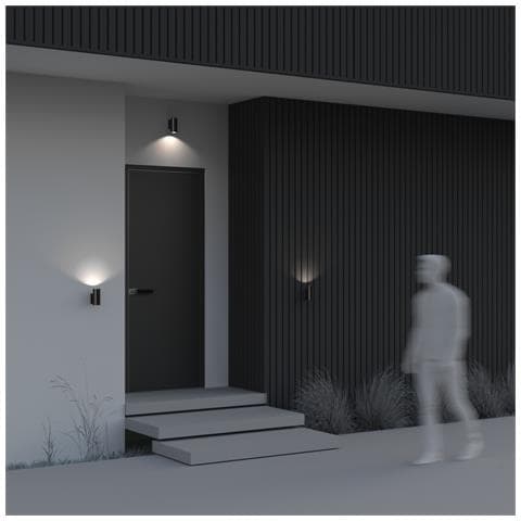 Lampada Da Parete Moderna Da Esterno Alluminio Nero 1 Luce Gu10 50w Ip54 - Foto 4