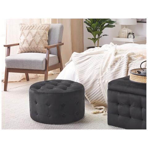 Pouf Tampa Velluto Nero - Foto 1