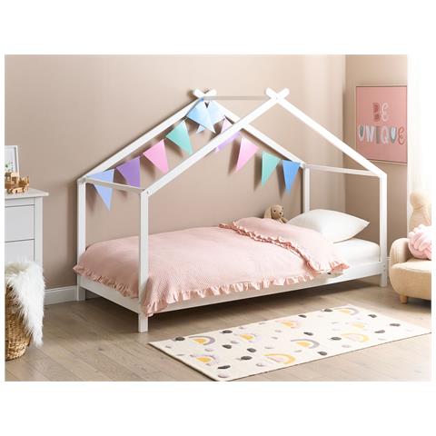 Letto Per Bambini Legno Di Pino Bianco 90 X 200 Cm Orlu - Foto 1