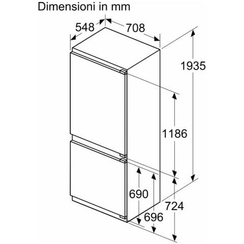 Frigorifero Combinato da Incasso KB96NADD0 Total No Frost Classe D Capacità Netta 382 Litri - Foto 6