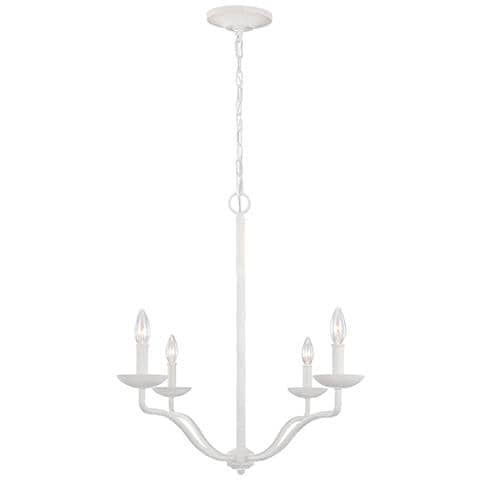 Lampadario Classico Annie Acciaio Bianco Gesso 4 Luci E14 - Foto 1