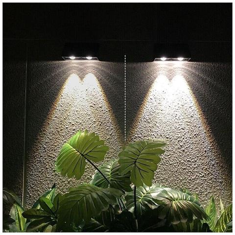 Applique Led Luce Bianca 3 Watt Pannello Solare Lampada Da Parete Esterno Ip65 - Foto 6