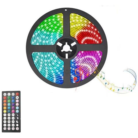 Striscia Led Luce Ambientale Rgb Controllo Vocale Tv Usb 5 Mt Musica Te-b0448 - Foto 1