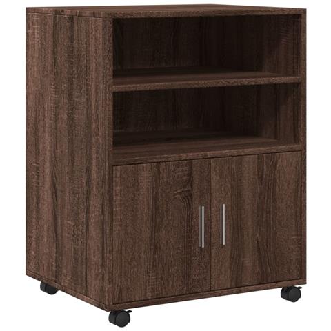 Armadietto Con Ruote Rovere Marrone 60x48x81 Cm In Truciolato - Foto 2