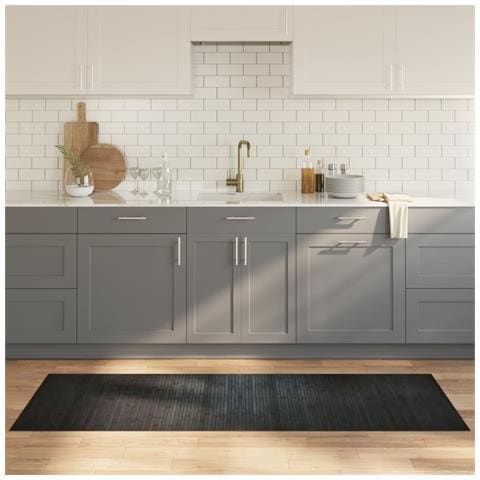 Tappeto Rettangolare Grigio 70x200 Cm In Bambù - Foto 1