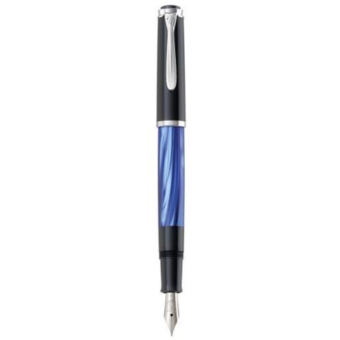 M205 Penna Stilografica Sistema Di Riempimento Integrato Nero, Blu, Color Marmo, Argento 1 Pz - Foto 1