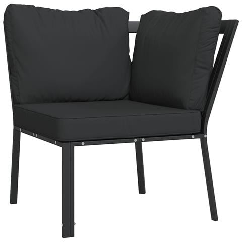 Set Salotto da Giardino 5pz con Cuscini Grigi in Acciaio - Foto 10