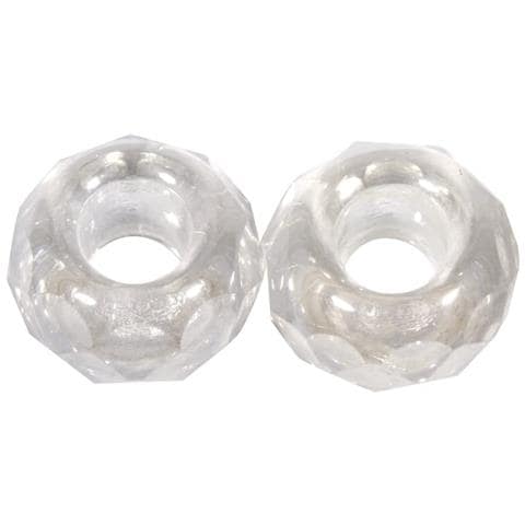 2 Pezzi - Perline In Vetro Con Foro Grande Ø13mm L. 5 Mm - Colore Cristallo Di Rocca - Foto 1