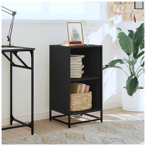 Libreria Nera 40x35x76 Cm In Legno Multistrato - Foto 3