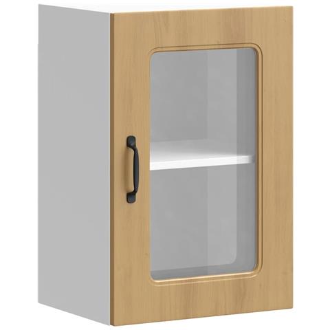 Pensile Da Cucina Con Porta In Vetro Kalmar Rovere Artigianale - Foto 2