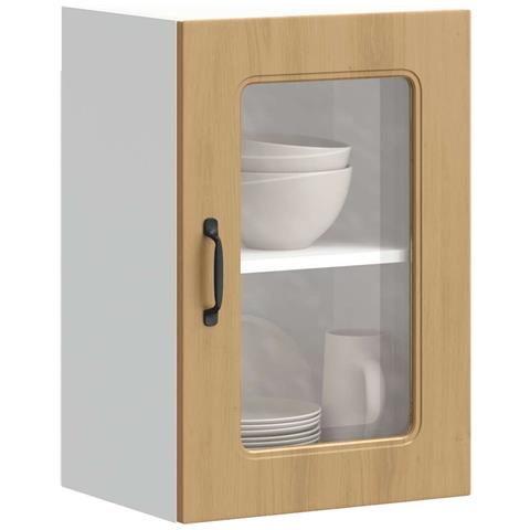 Pensile Da Cucina Con Porta In Vetro Kalmar Rovere Artigianale - Foto 1