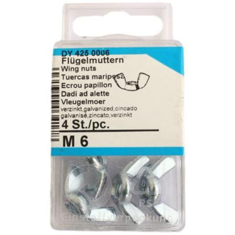 Confezione Da 4 Pezzi - Dadi A Galletto 6mm - In Acciaio Zincato - Foto 1