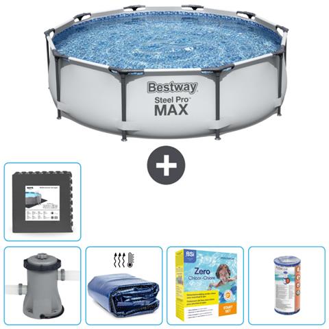 Piscina Fuori Terra - In Giro - 305x76 Cm - Grigio - Include Accessori Coordinati Cb18 - Foto 1