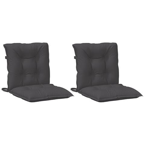 Cuscini Sedia Schiena Bassa 2 Pz Antracite Mélange 100x50x7 Cm - Foto 2