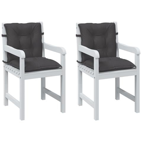 Cuscini Sedia Schiena Bassa 2 Pz Antracite Mélange 100x50x7 Cm - Foto 8