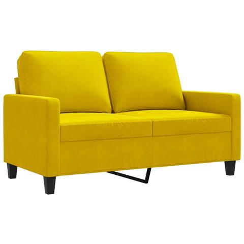 Lusso Casadino -  Divano A 2 Posti Giallo 120 Cm In Velluto - Foto 1