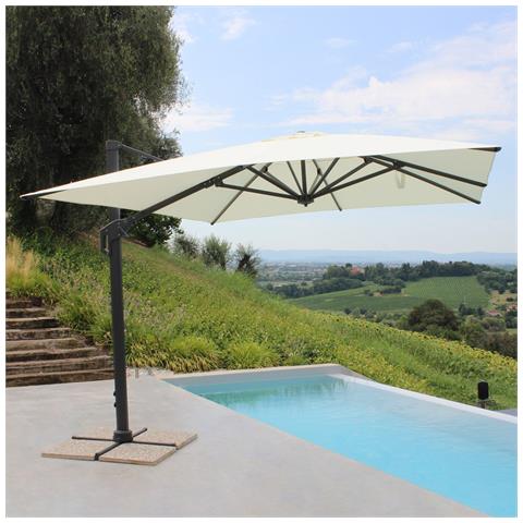 Drax - Ombrellone 3x3 M Con Palo Laterale E Telo In Nylon - Foto 2