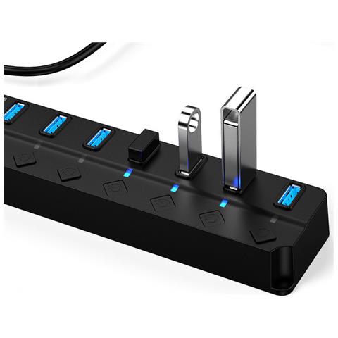 Hub Usb 3.0 5 Gbps A 7 Porte Con Pulsanti On/off Individuali - Foto 6