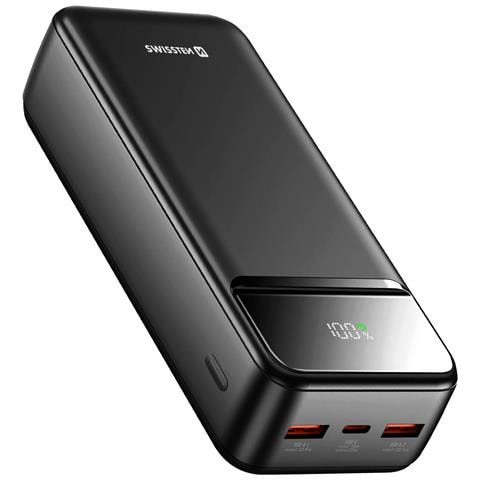 Batteria Esterna 30000mah Con Usb-c E 2 Usb Schermo Led Compatta, Nero - Foto 1