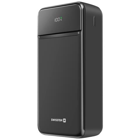 Batteria Esterna 30000mah Con Usb-c E 2 Usb Schermo Led Compatta, Nero - Foto 2