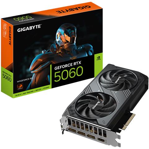 GeForce RTX 5060 WINDFORCE 8GB GV-N5060WF2-8GD GDDR7 PCI Express 5.0 3 x DisplayPort 1 x HDMI - Foto 1