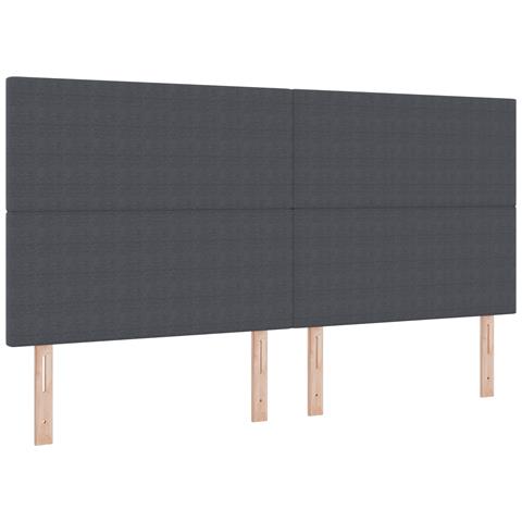Testiera Design Semplice Grigio Scuro 200 cm Tessuto Corduroy - Foto 1