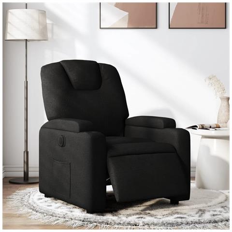 Poltrona Elettrica Reclinabile Nera in Tessuto - Foto 2