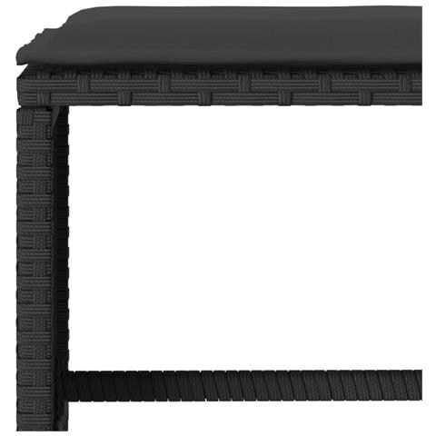 Set Divani da Giardino 4 pz con Cuscini Nero in Polyrattan - Foto 9